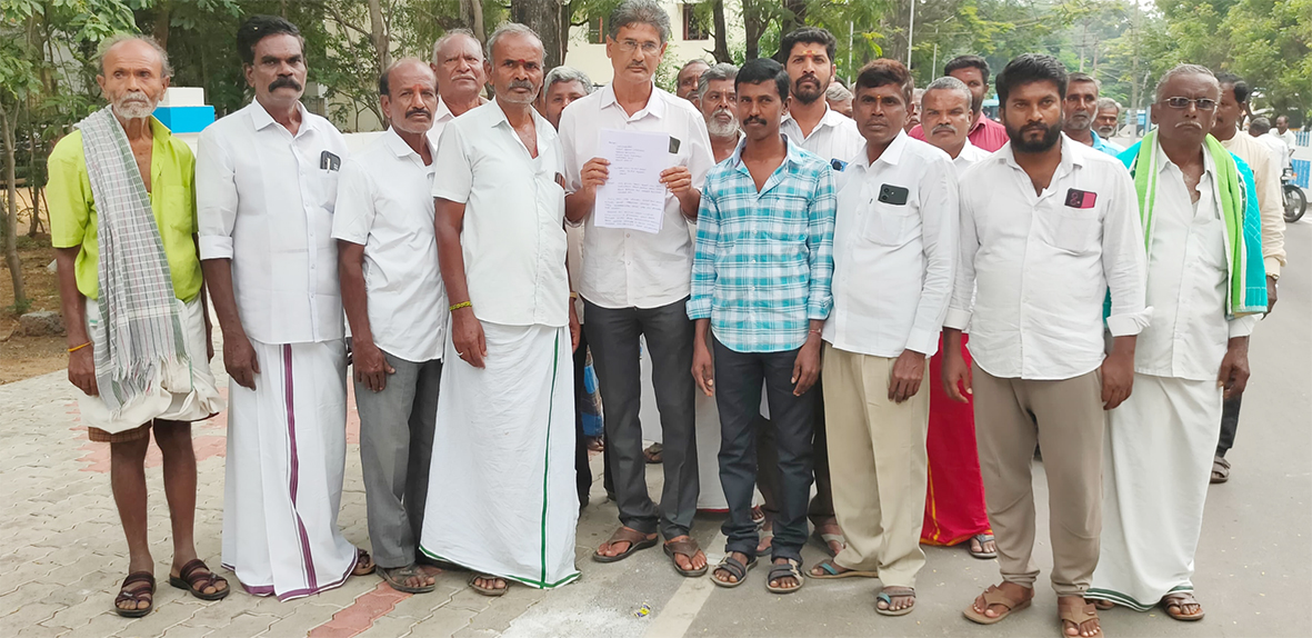 கோவில் நிலத்திலிருந்து விவசாயிகளை வெளியேற்ற முயற்சி