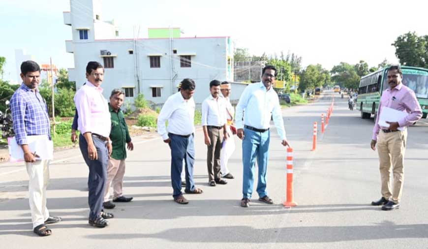 தீப விழா சாலை பணிகள் ஆய்வு