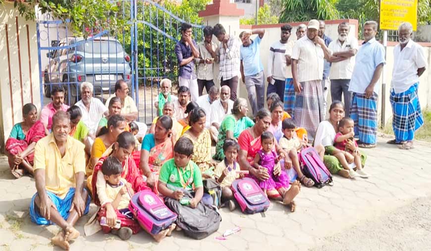 வழிப்பாதை ஆக்கிரமிப்பை அகற்றக்கோரி பொதுமக்கள் தர்ணா!