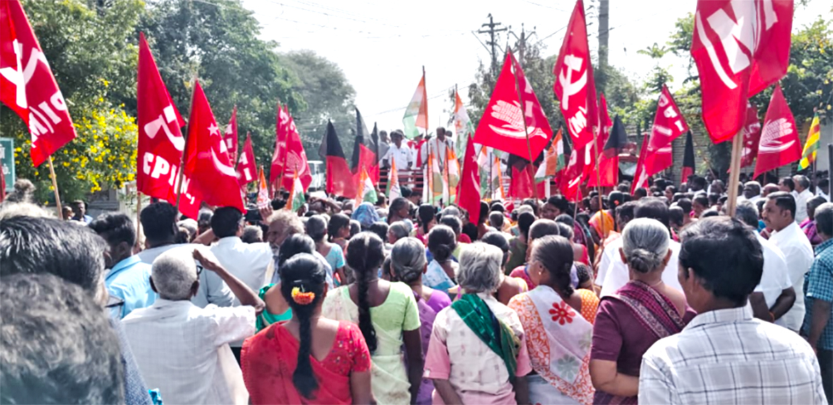 100 நாள் வேலை திட்டத்தை சீர்குலைக்கும் மோடி அரசுக்கு எதிராக மதச்சார்பற்ற முற்போக்கு கூட்டணி ஆர்ப்பாட்டம்