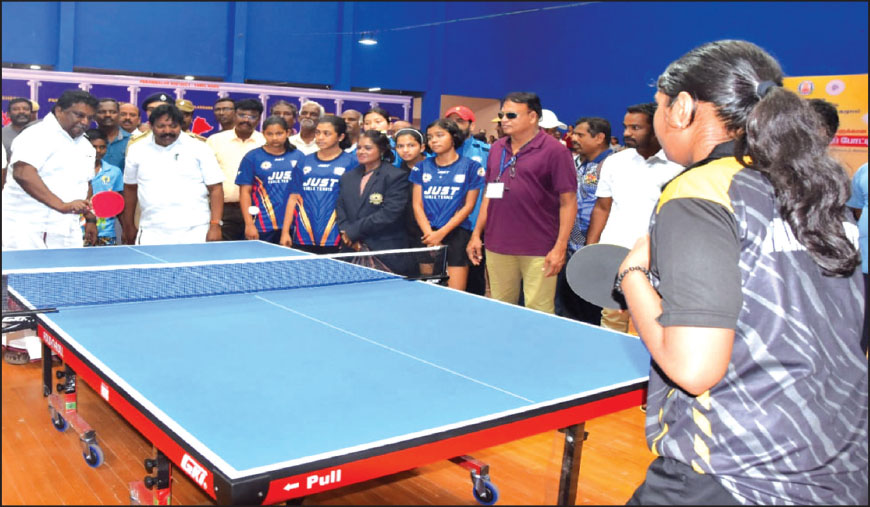 பெரம்பலூரில் தேசிய அளவிலான டேபிள் டென்னிஸ் விளையாட்டுப் போட்டி தொடங்கியது