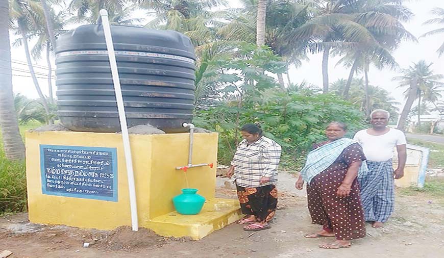 விதொச தலையீட்டால் குடிநீர் தொட்டி அமைப்பு