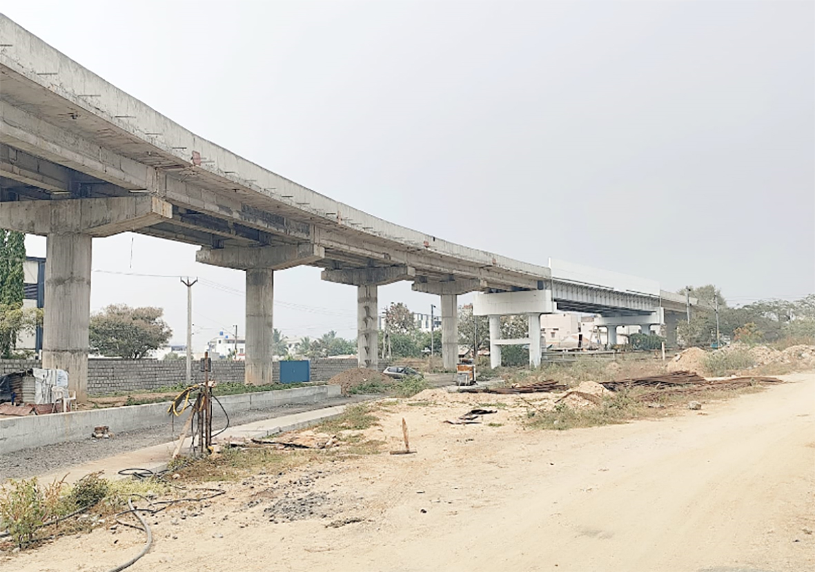 இறுதி கட்டத்தில் அணைப்பாளையம் ரயில்வே மேம்பாலப் பணிகள்