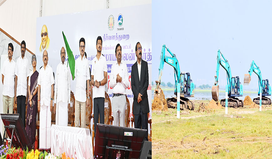 சென்னை அருகே மாமல்லன் புதிய நீர்த்தேக்கம் முதலமைச்சர் மு.க.ஸ்டாலின் அடிக்கல் நாட்டினார்
