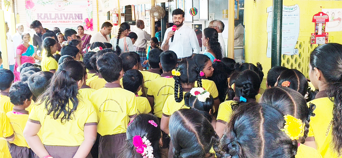 தனியார் மழலையர் பள்ளியில் மாதிரி தேர்தல்