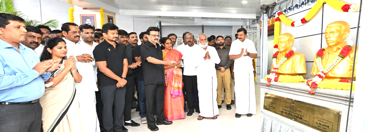 மொழிப்போர் தியாகிகள் சிலைகளை முதல்வர் திறந்து வைத்தார்