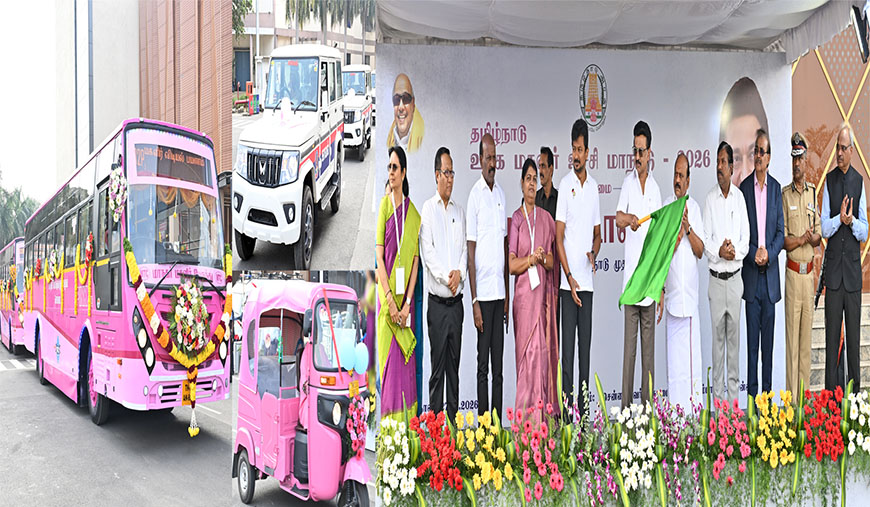 பெண்களுக்காகப் புதிய ‘பிங்க்’ பேருந்து மற்றும் ஆட்டோ சேவை முதல்வர் தொடங்கி வைத்தார்