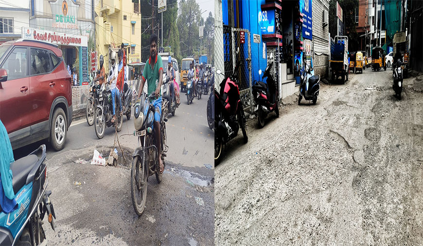 மதுரை மாநகரில் மோசமான சாலைகளால் மக்கள் அவதி