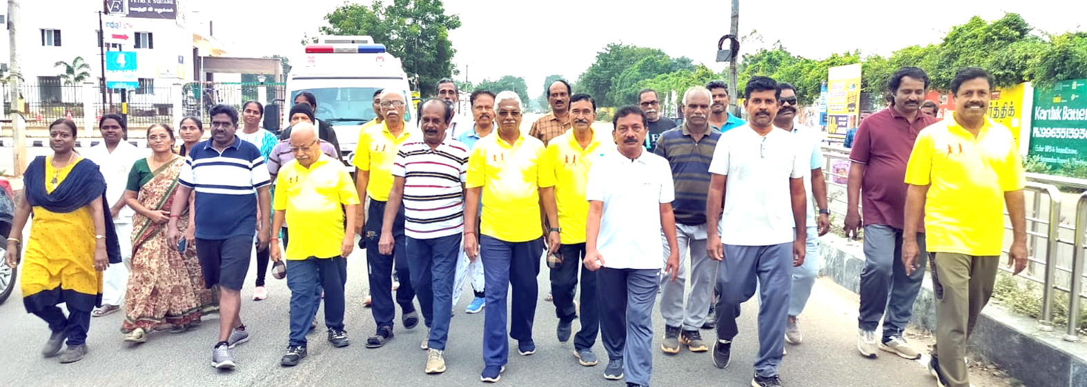 தஞ்சையில் 8 கி.மீ. தூர ஆரோக்கிய நடைபயிற்சி