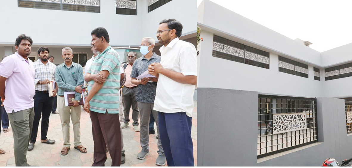 பள்ளி கட்டுமானப் பணிகள் ஆய்வு