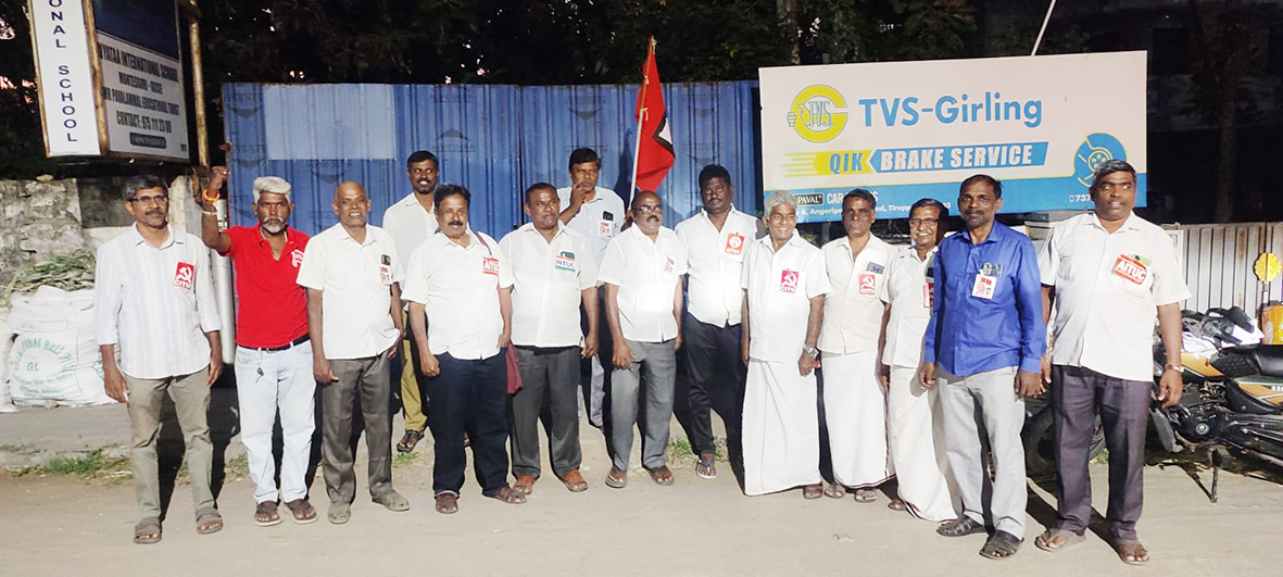 திருப்பூர் பனியன் ஆலைகளுக்கு நேரில் சென்று தொழிலாளர்களிடம் வேலை நிறுத்த பிரச்சாரம்