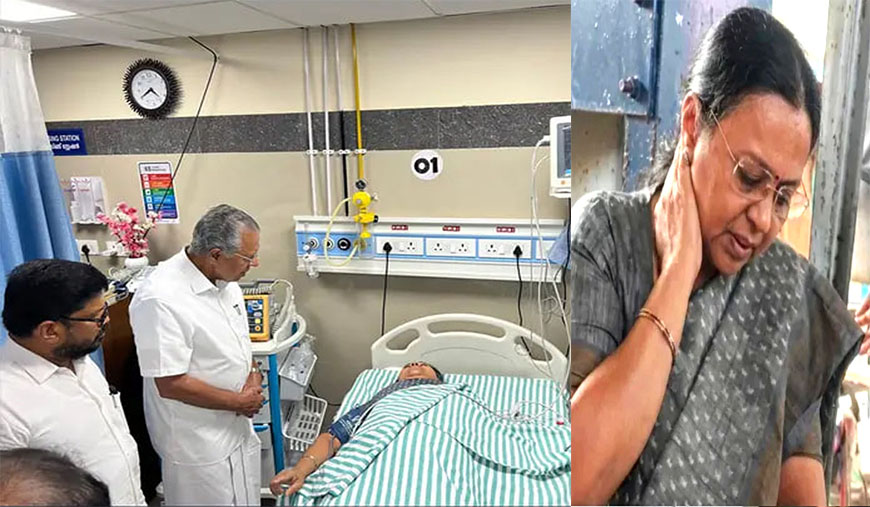 கேரள அமைச்சர் வீணா ஜார்ஜ் மீது தாக்குதல்