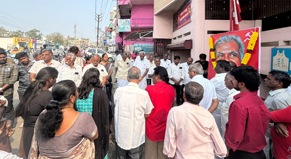 திருப்பூர் மாவட்டம் முழுவதும் ஆர்.நல்லகண்ணுவுக்கு புகழஞ்சலி