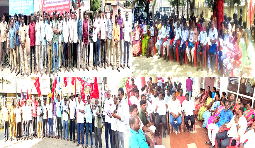 ஊதிய உயர்வு கோரி மின் ஊழியர்கள் போராட்டம்
