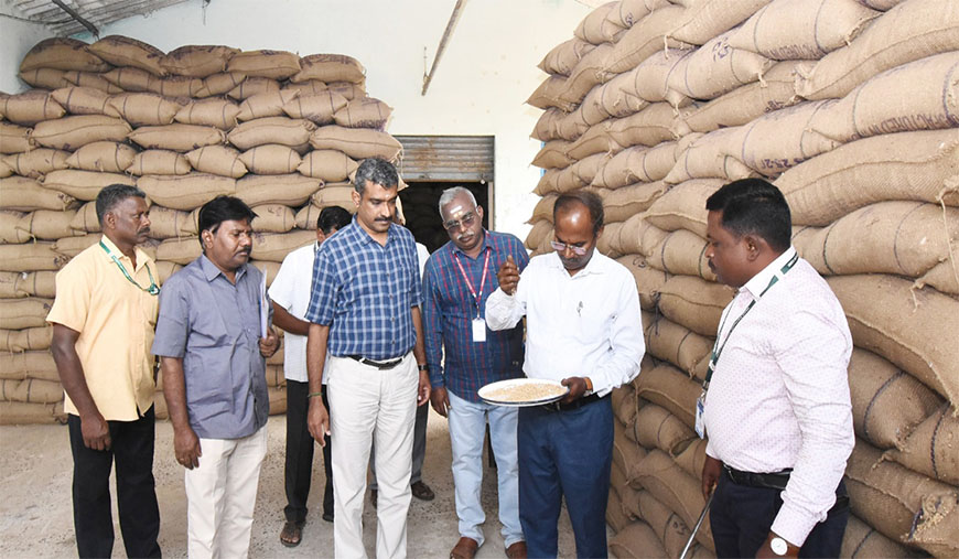 தமிழ்நாட்டில் 34.50 லட்சம் டன் நெல் கொள்முதல் : நுகர்பொருள் வாணிபக் கழக மேலாண்மை இயக்குநர் தகவல்