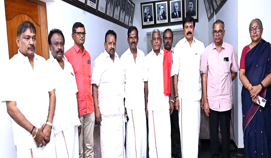 சிபிஎம் தலைவர்களிடம் வாழ்த்துப் பெற்றார் எல்.கே. சுதீஷ்!