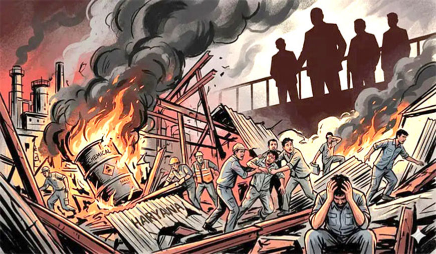 ஹரியானா பாஜக அரசின் அலட்சியமும் தொழிலாளர்களின் பாதுகாப்பற்ற நிலையும்