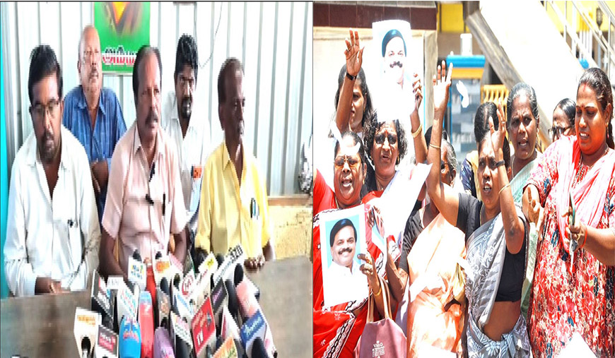 தளவாய் சுந்தரத்தின் படத்தை கிழித்தெறிந்த மகளிர் அணியினர்