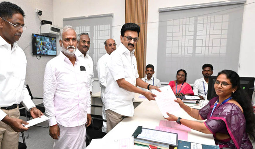 கொளத்தூரில் முதலமைச்சர் வேட்பு மனு தாக்கல்!