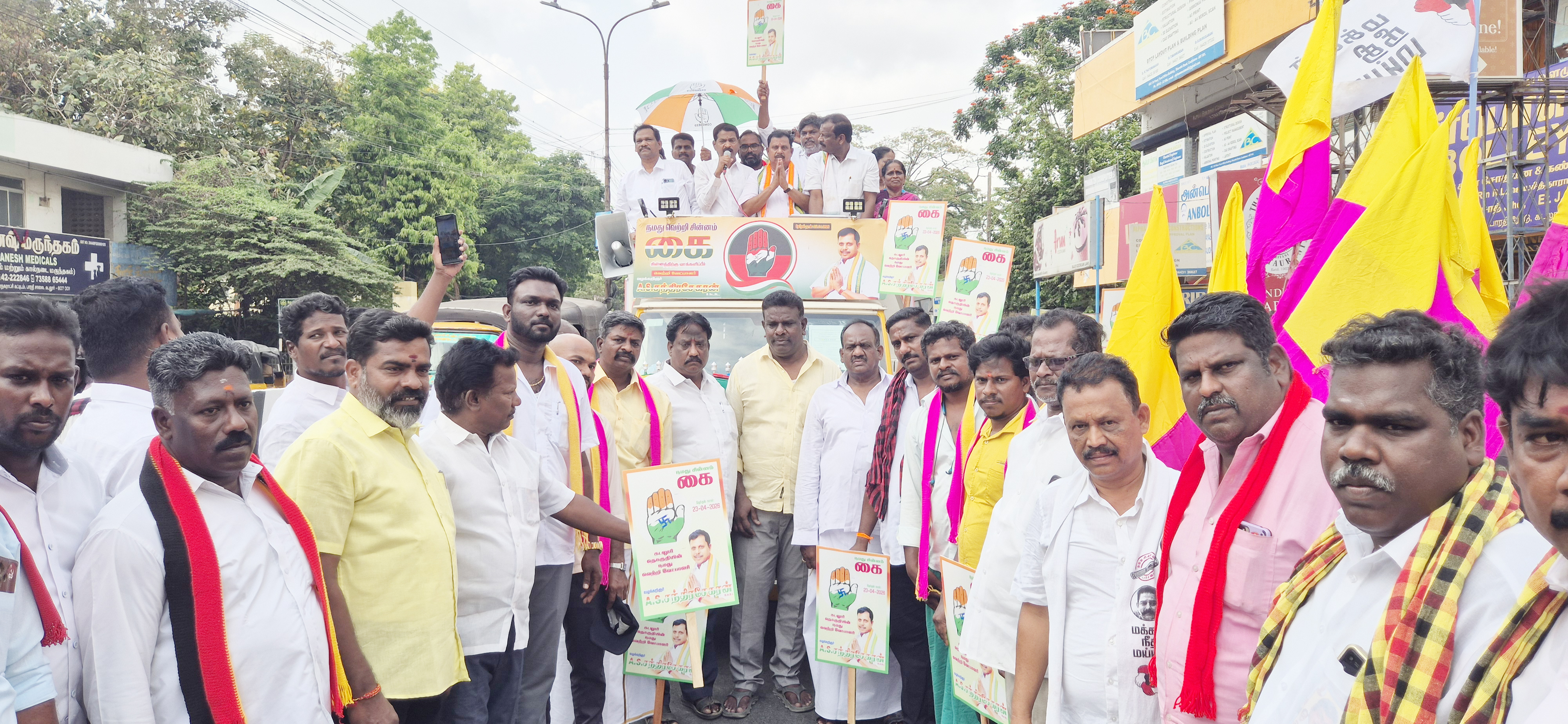 கடலூர் காங்கிரஸ் வேட்பாளர் ஏ.எஸ்.சந்திரசேகரன் வாக்கு சேகரிப்பு