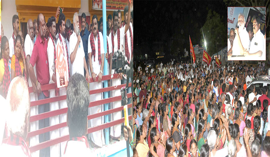 பழனி வேட்பாளர் என். பாண்டிக்கு வாக்குசேகரித்து கே.சி. பட்டியில் அமைச்சர் ஐ. பெரியசாமி பிரச்சாரம்