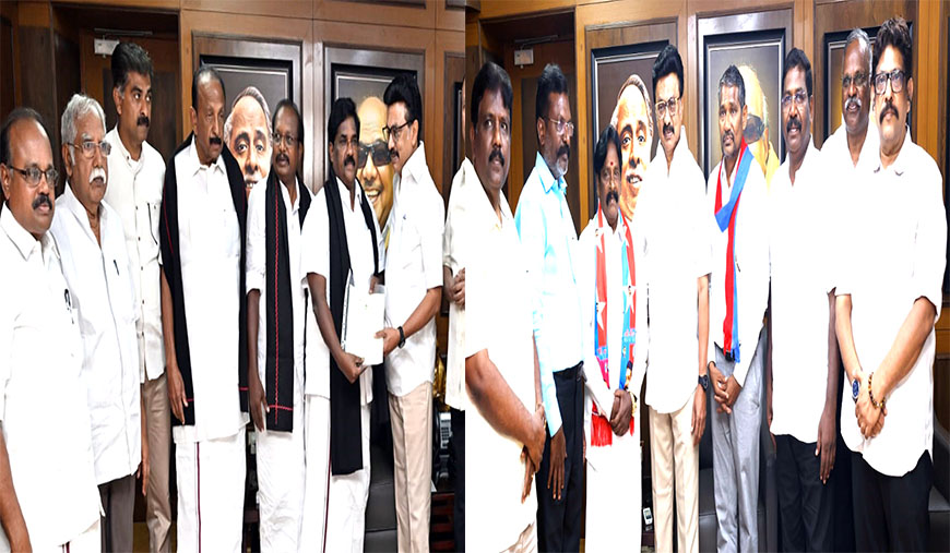 மதிமுக, விசிக கட்சிகளின் வெற்றி வேட்பாளர்கள் முதல்வருடன் சந்திப்பு