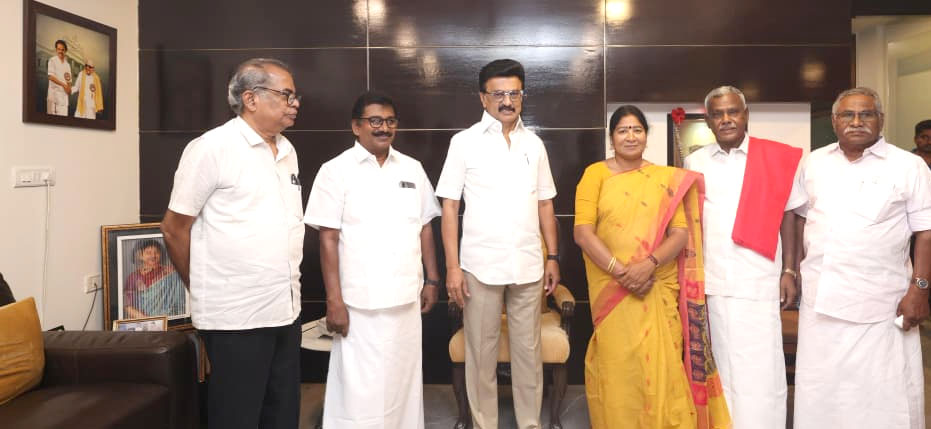 மதச்சார்பற்ற முற்போக்குக் கூட்டணியில் தொடர்கிறோம் : பெ.சண்முகம் பேட்டி!