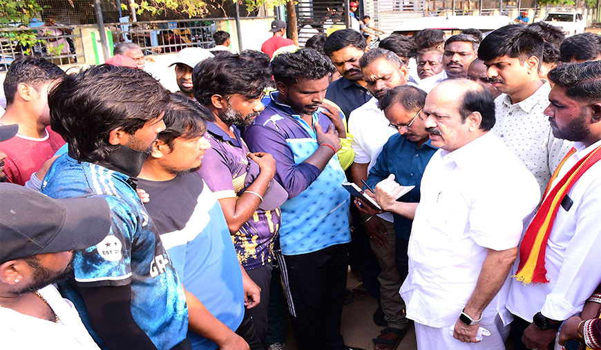 கோபாலபுரம் விளையாட்டு மைதானத்தில் சபாநாயகர் ஆய்வு