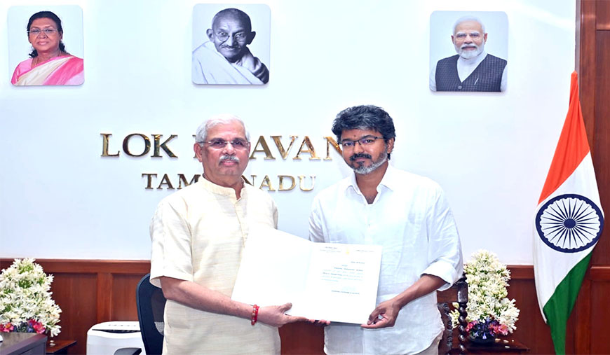 120 உறுப்பினர்கள் ஆதரவுடன் பெரும்பான்மை கிடைத்தது முதலமைச்சராக விஜய் இன்று பதவியேற்கிறார்!