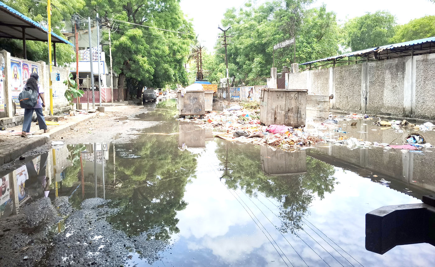 மழைநீர் தேக்கம்; வற்றாத குப்பையால் சுகாதாரச் சீர்கேடு மதுரை 58வது வார்டில் பொதுமக்கள் அவதி