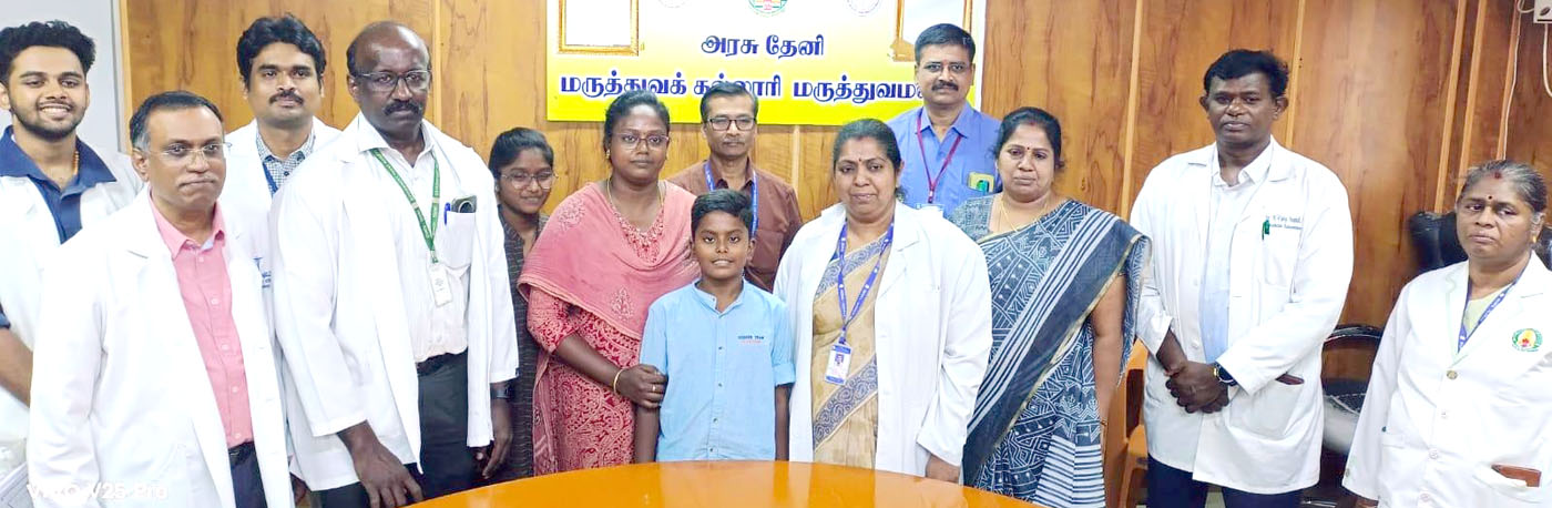 கண்புரை பாதித்த சிறுவனுக்கு வெற்றிகரமான அறுவை சிகிச்சை தேனி அரசு மருத்துவர்களுக்கு பாராட்டு