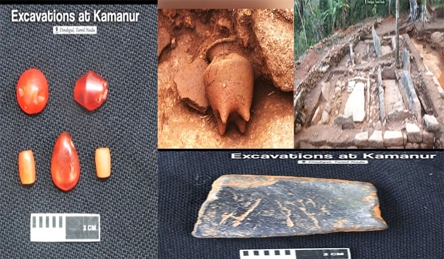 கொடைக்கானல் காமனூரில் இந்திய தொல்லியல் துறை அகழாய்வு பெருங்கற்காலத்தைச் சேர்ந்த பொருட்கள் கண்டெடுப்பு