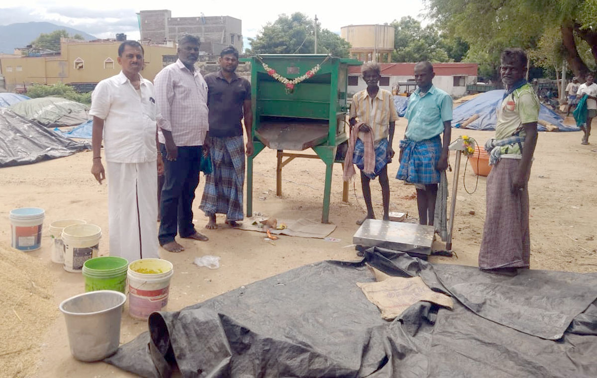 ராமசாமியாபுரத்தில் நெல் கொள்முதல் நிலையம் திறப்பு