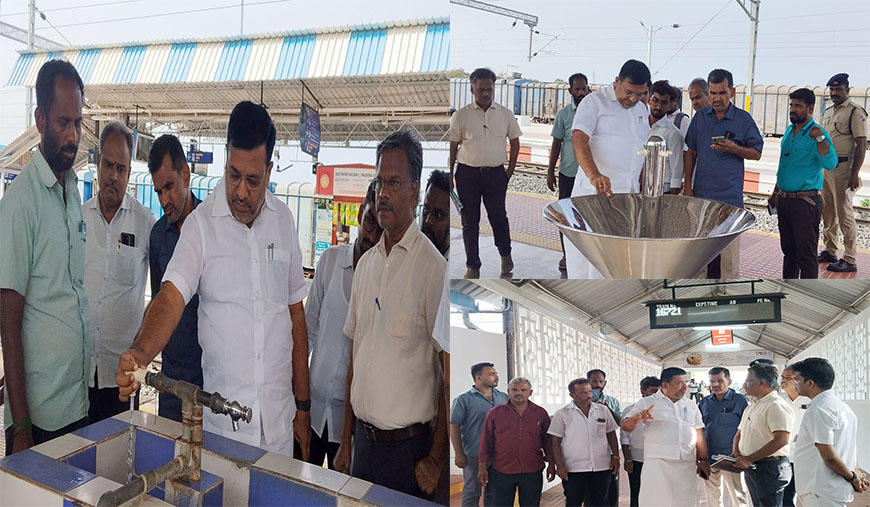 ரூ.20.15 கோடியில் பழனி ரயில் நிலைய புதுப்பிப்பு பணிகளை ஆர்.சச்சிதானந்தம் எம்.பி. ஆய்வு