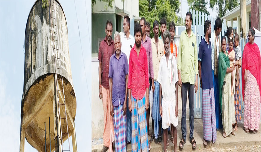 இடிந்து விழும் அபாயத்தில் மேல்நிலை நீர்தேக்க தொட்டி
