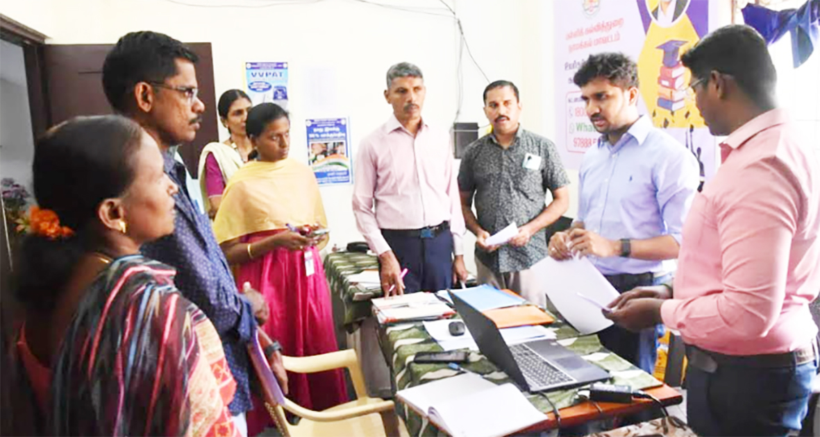 நாமக்கல் மாவட்ட ஆட்சியர் அலுவலகத்தில் அமைக்கப்பட்டுள்ள