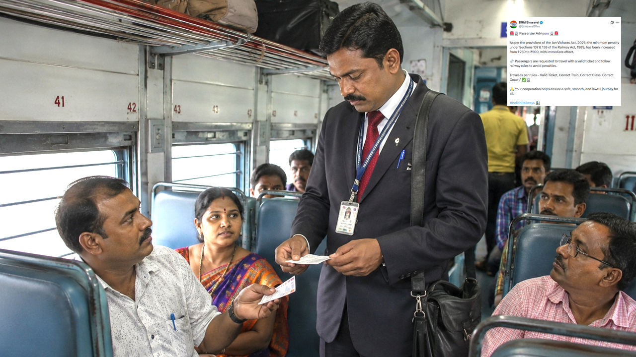 ரயில்களில் டிக்கெட் இல்லாமல் பயணம் - அபராதம் உயர்வு!
