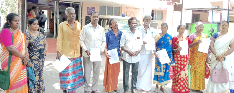 சுப்பிரமணிய நகர் மக்களுக்குக் குடிமனை பட்டா வழங்க மாதர் சங்கம் மனு