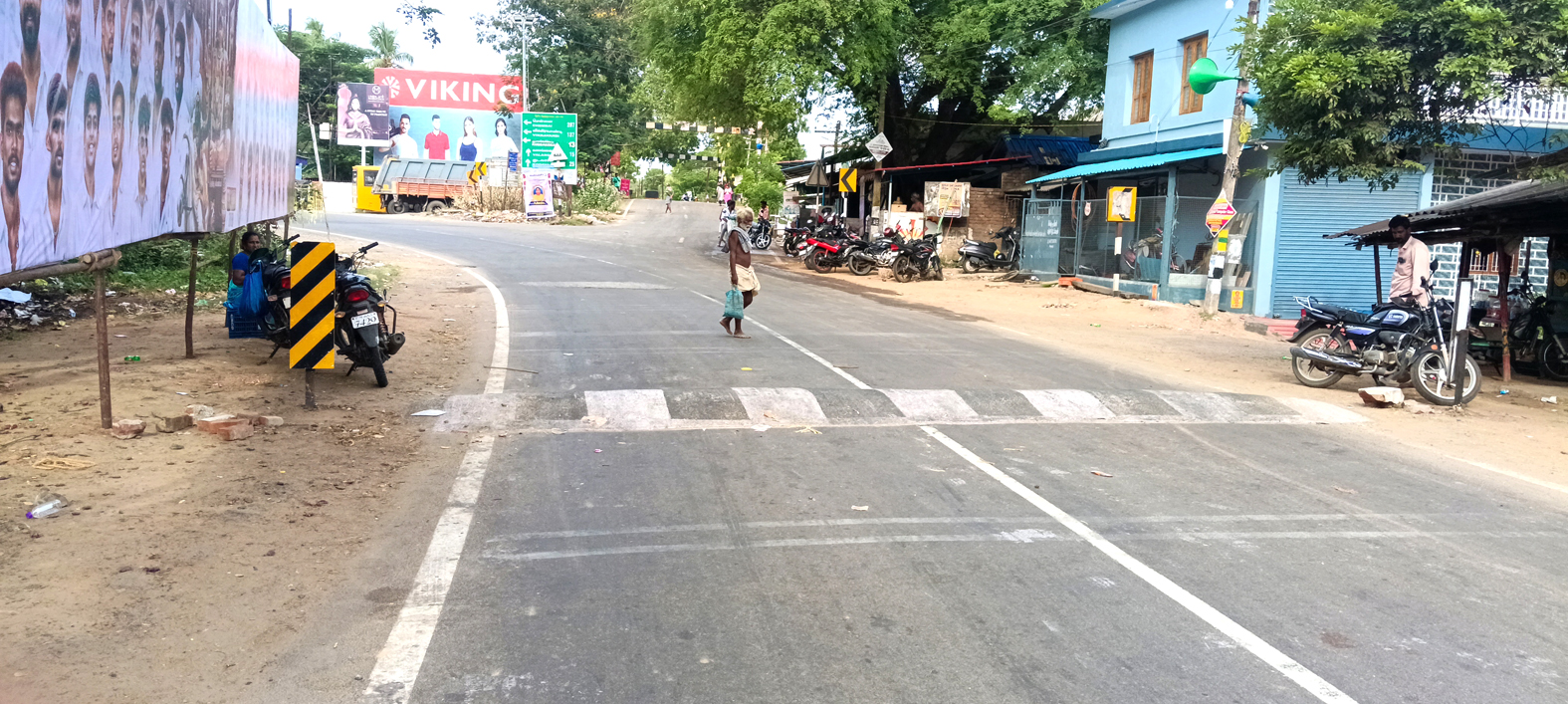 தீக்கதிர் செய்தி எதிரொலி! வேகத் தடையில் வெள்ளை வர்ணம்