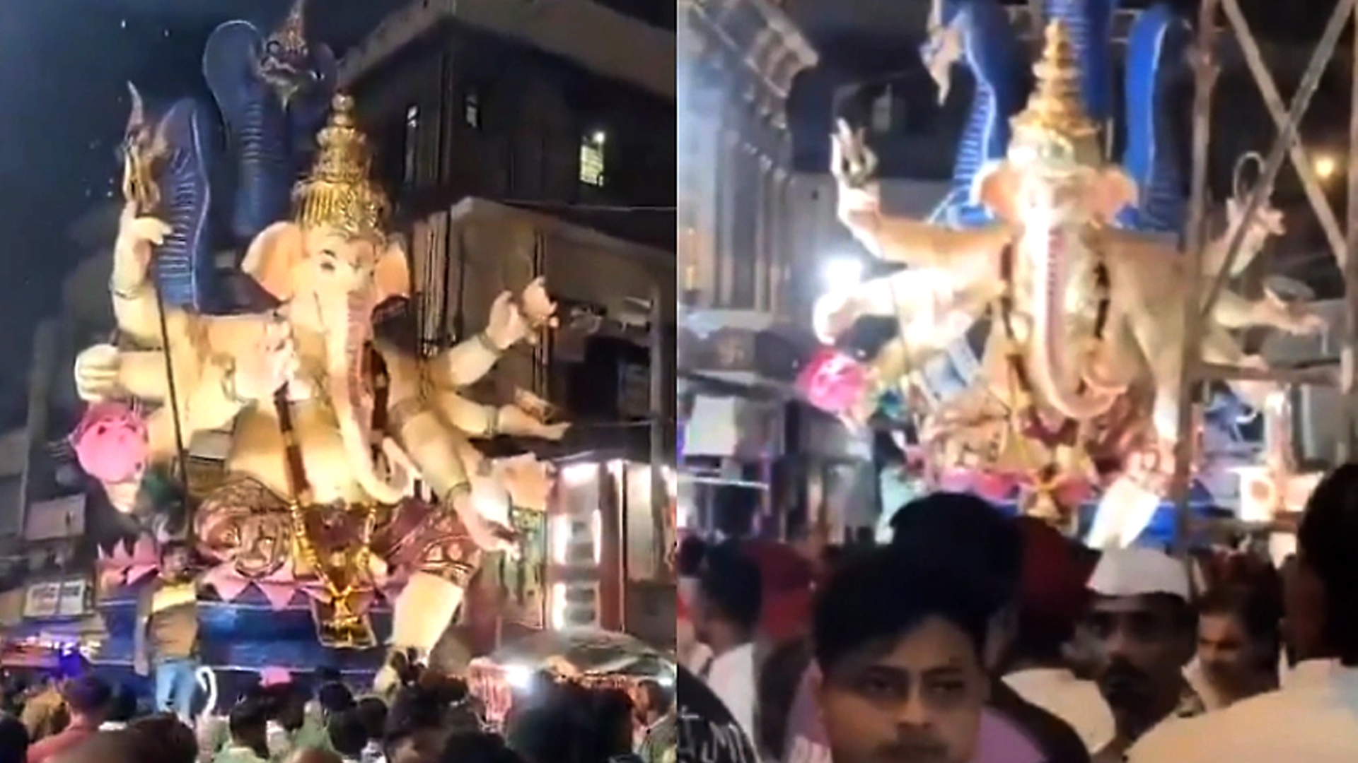 மும்பையில் விநாயகர் சிலை விழுந்து 2 பேர் உயிரிழப்பு!
