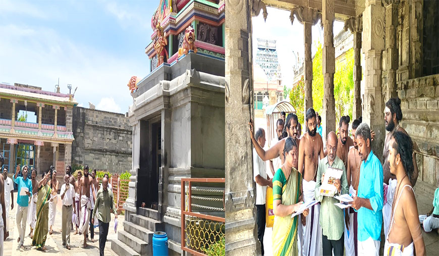 சிதம்பரம் நடராஜர் கோயிலில் அனுமதியின்றி கட்டுமானங்கள்உயர் நீதிமன்ற உத்தரவின்படி அதிகாரிகள் ஆய்வு
