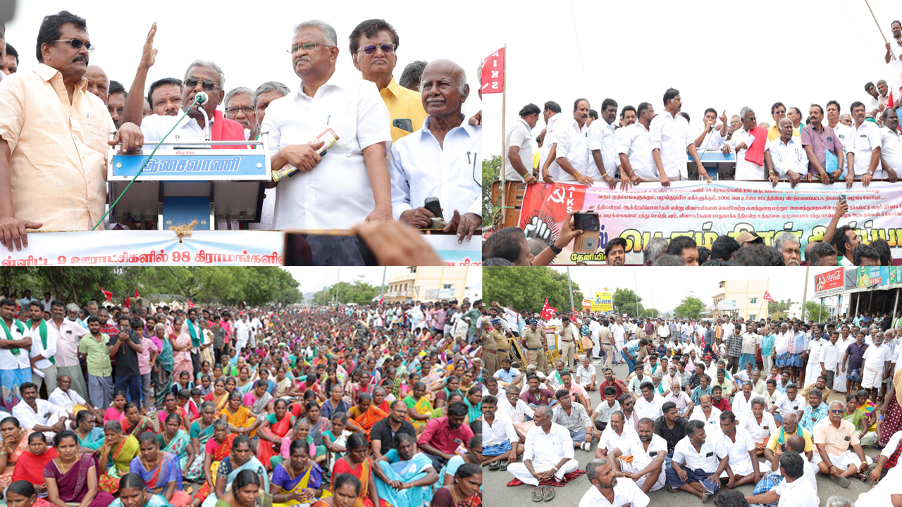 வன உரிமைச் சட்டப்படி பட்டா வழங்கக் கோரி தேனியில் விவசாயிகள் பெருந்திரள் ஆர்ப்பாட்டம்!