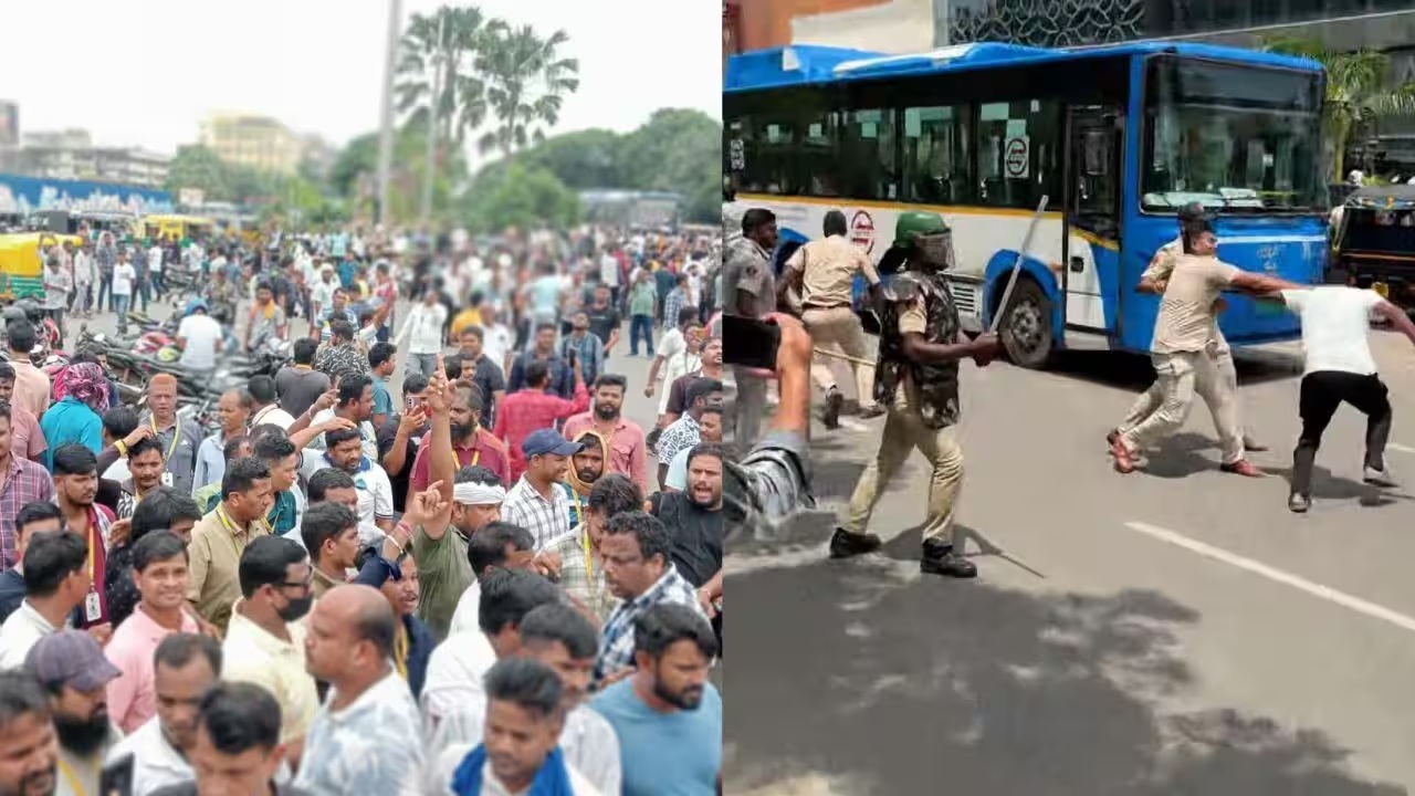 டாக்ஸி, பைக் ஓட்டும் கிக் தொழிலாளர்கள் போராட்டம் தாக்குதல் ஏவிய காவல்துறை
