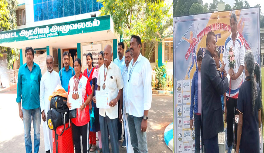 சர்வதேச தடகளப் போட்டியில் தங்கப்பதக்கங்களை வென்ற குமரி மாவட்ட மூத்த வீரர், வீராங்கனைகள்